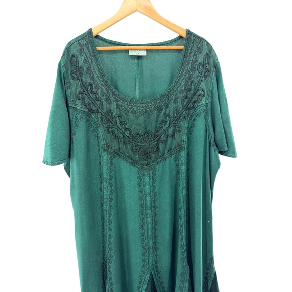 HolyClothing Green Belladonna Embroidered Dress Plus Size 3X Renaissance Cosplay - Picture 5 of 10